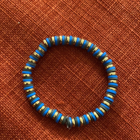 dark gray and dark blue and gold  bracelet - Picture 2 of 2